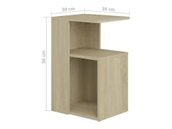 Mesa De Apoio|vidaxl Mesa de apoio 36x30x56 cm contraplacado cor carvalho sonoma Natural claro