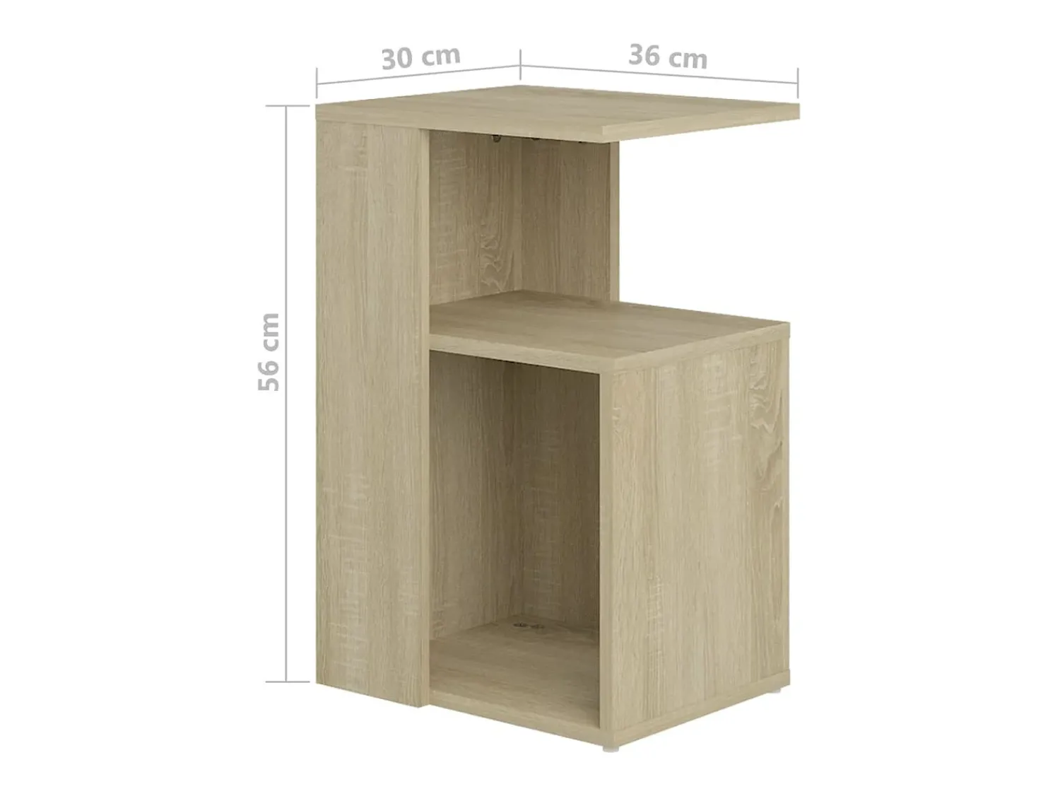 Mesa De Apoio|vidaxl Mesa de apoio 36x30x56 cm contraplacado cor carvalho sonoma Natural claro