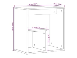 Mesa De Apoio*vidaxl Mesa de apoio 50x30x50 cm contraplacado Preto