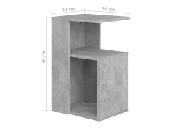 Mesa De Apoio*vidaxl Mesa de apoio 36x30x56 cm contraplacado cimento Cinzento