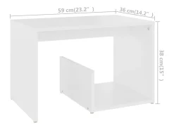 vidaxl Mesa de apoio 59x36x38 cm derivados de madeira^ Mesa De Apoio