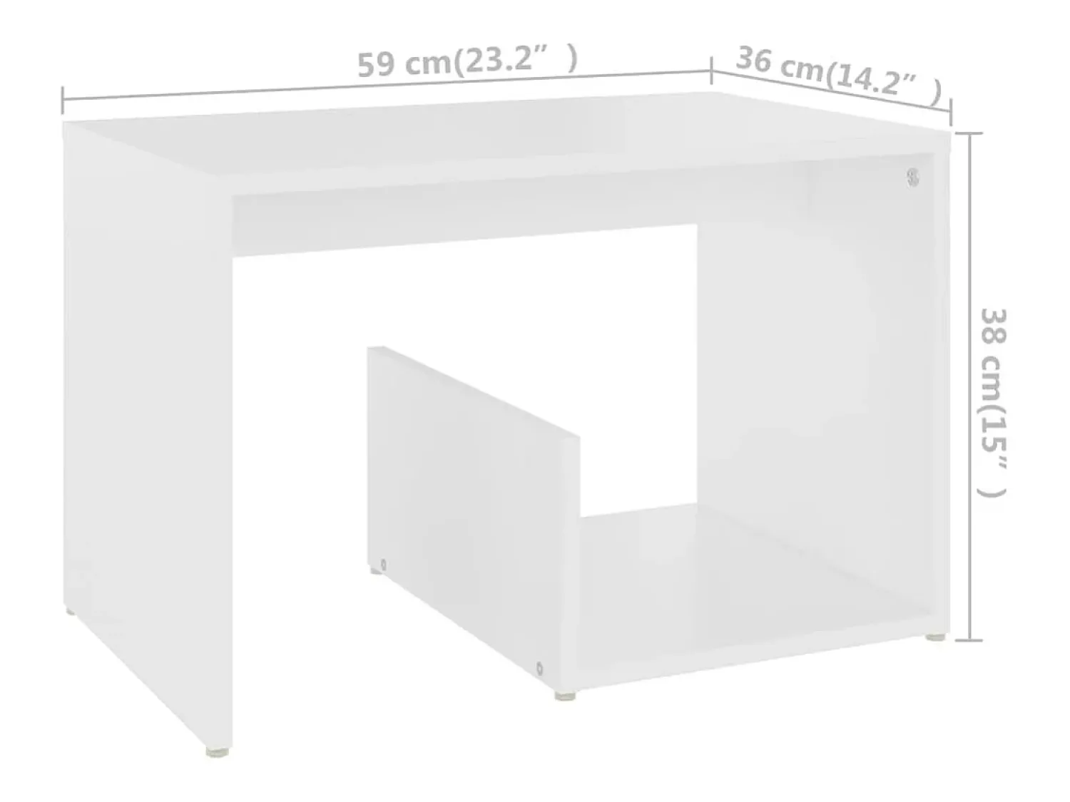 vidaxl Mesa de apoio 59x36x38 cm derivados de madeira^ Mesa De Apoio