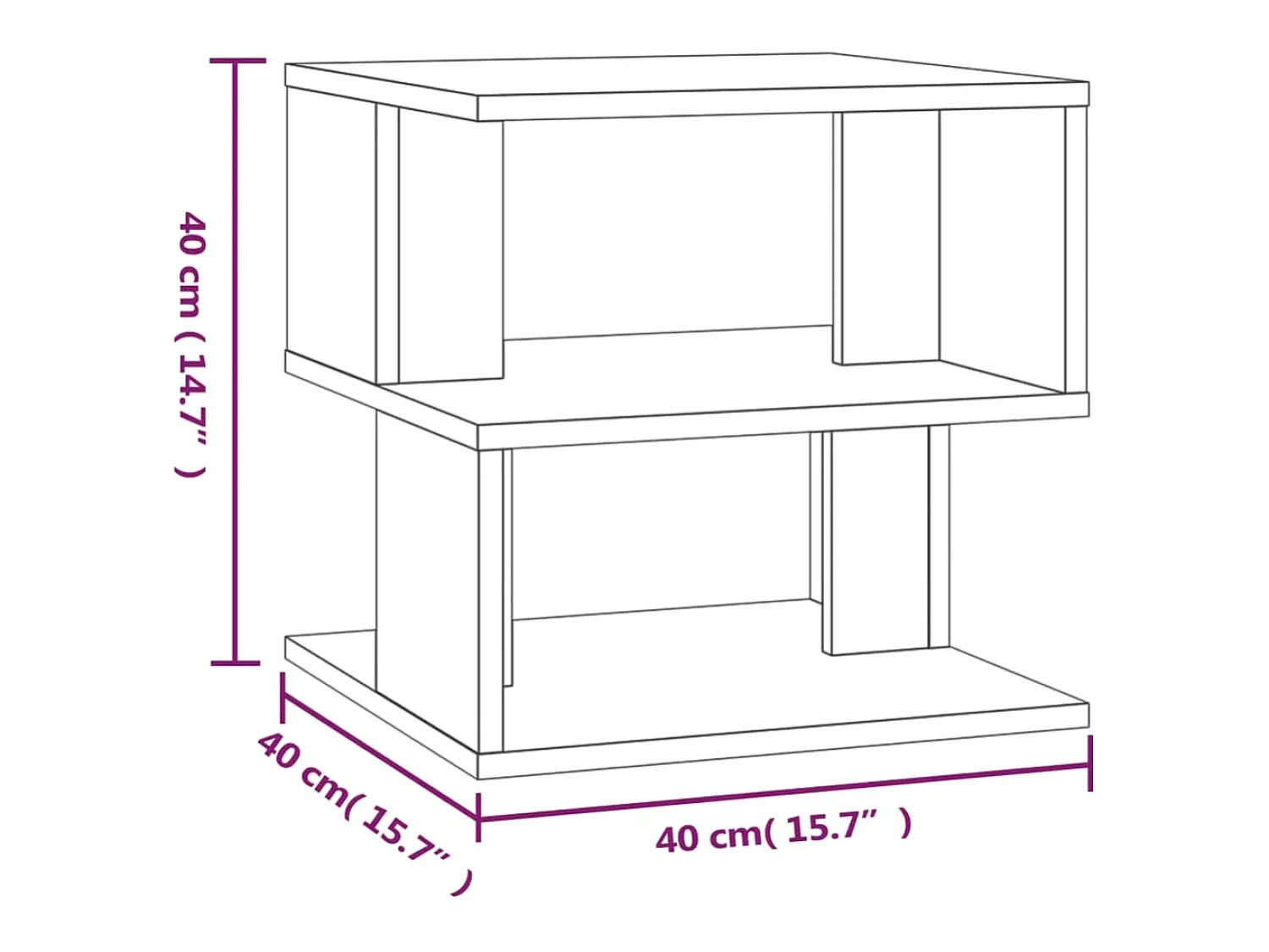 Mesa De Apoio|vidaxl Mesa de apoio 40x40x40 cm derivados madeira sonoma Cinzento