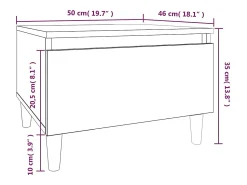 Discount vidaxl Mesa de apoio 50x46x35 cm derivados de madeira -cimento Cinzento