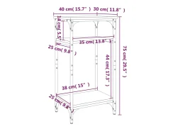 vidaxl Mesa de apoio 40x30x75 cm derivados de madeira sonoma^ Mesa De Apoio