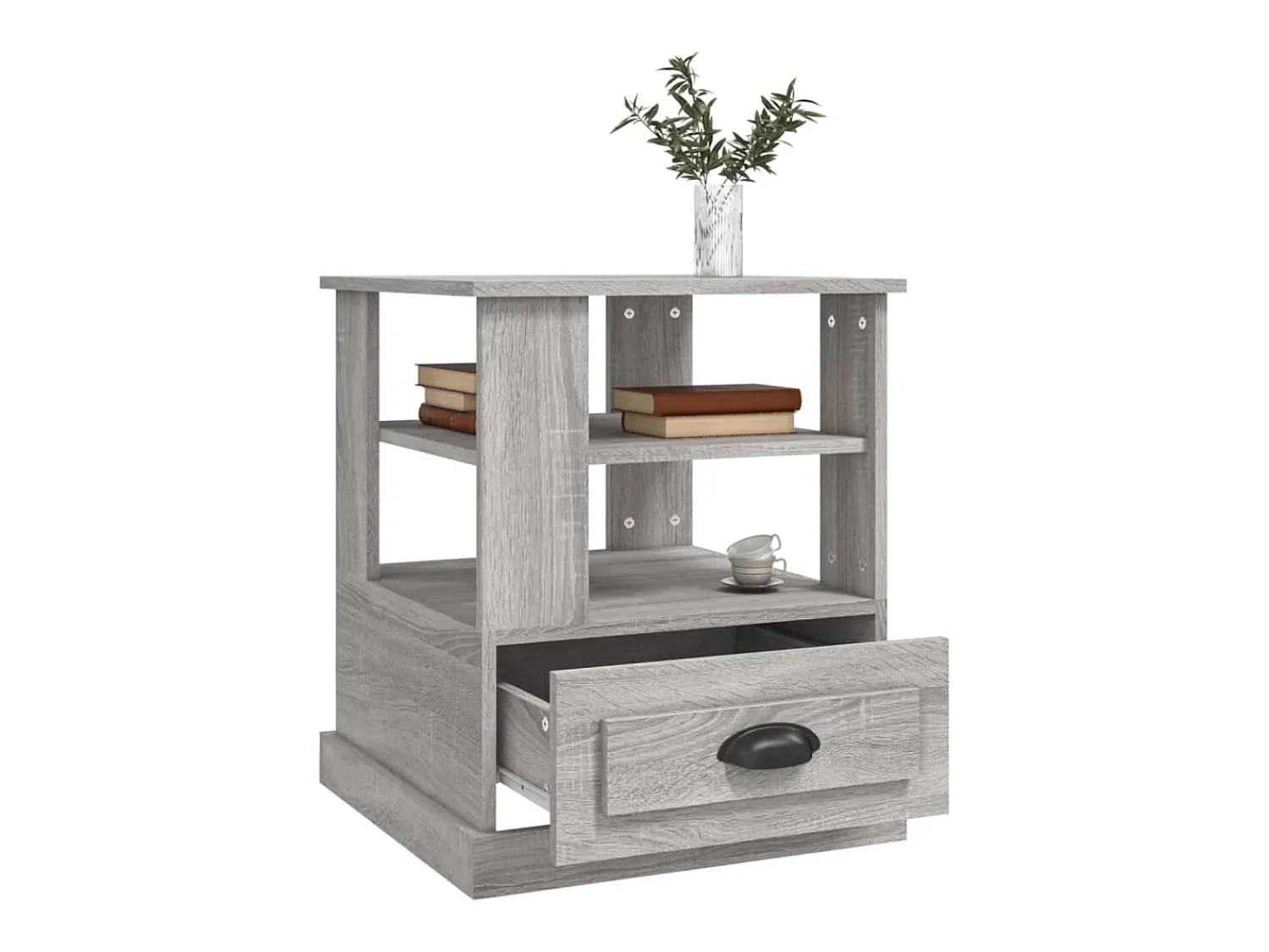 Mesa De Apoio|vidaxl Mesa de apoio 50x50x60 cm derivados de madeira sonoma Cinzento