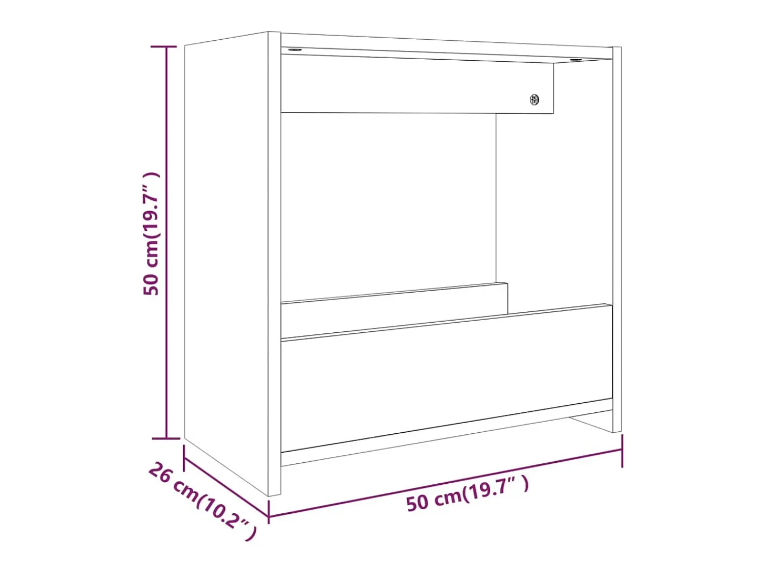 Mesa De Apoio|vidaxl Mesa de apoio 50x26x50 cm derivados de madeira sonoma Cinzento
