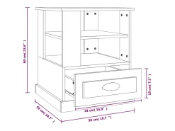 vidaxl Mesa de apoio 50x50x60 cm derivados de madeira -cimento^ Mesa De Apoio