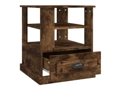 vidaxl Mesa de apoio 50x50x60 cm derivados de madeira carvalho fumado^ Mesa De Apoio