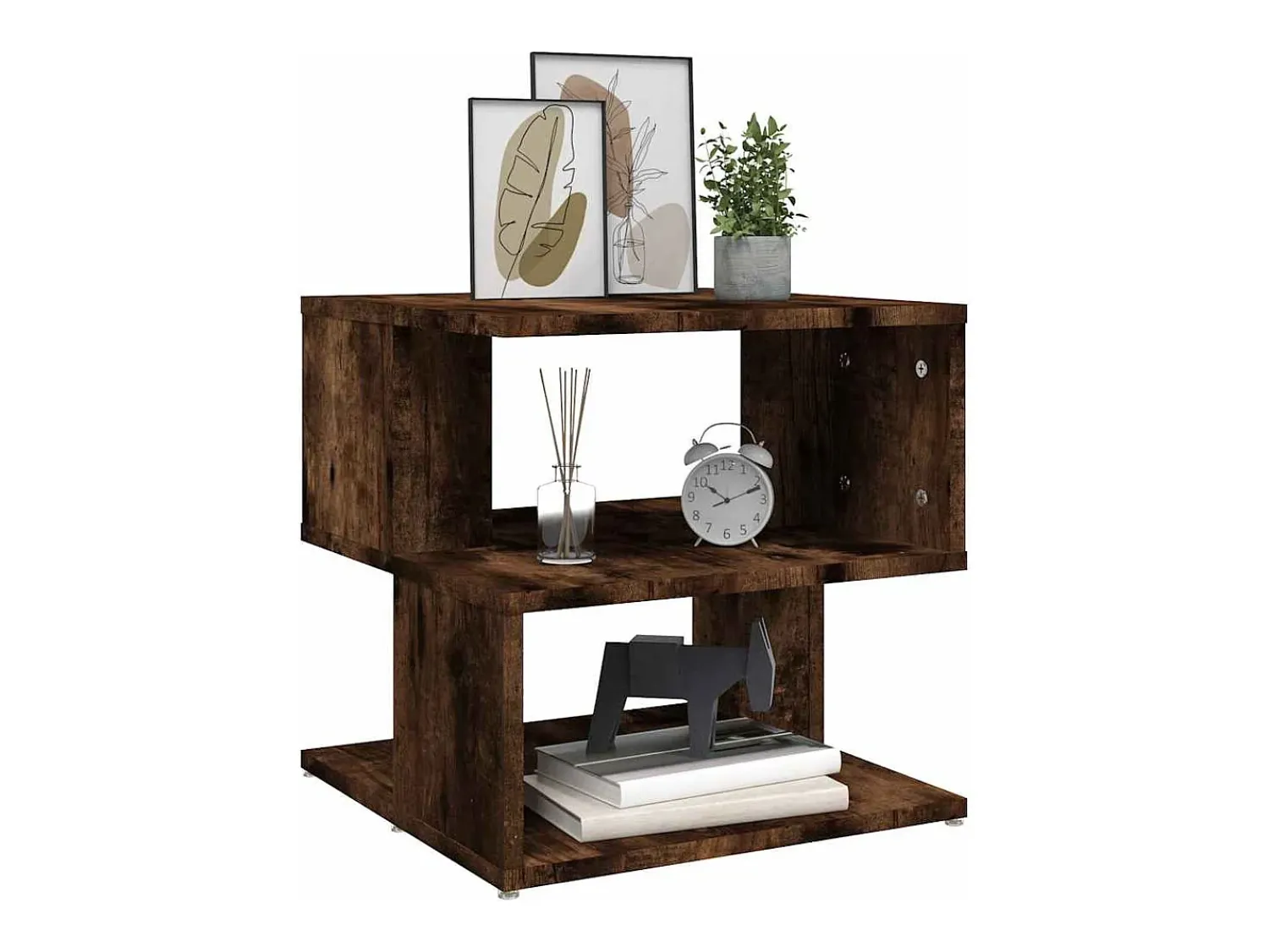 Mesa De Apoio*vidaxl Mesa de apoio 40x40x40 cm derivados de madeira carvalho fumado Natural claro