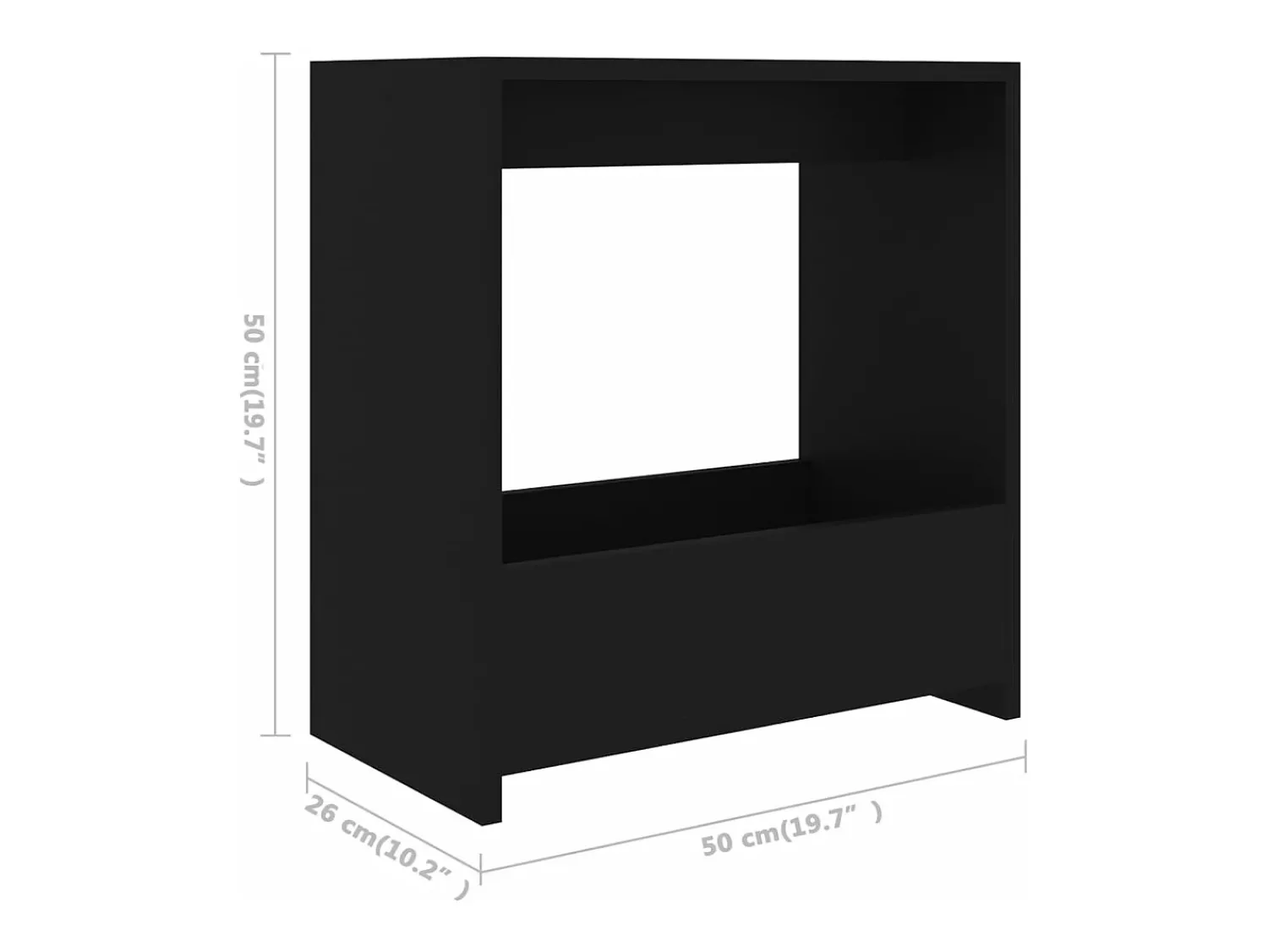 vidaxl Mesa de apoio 50x26x50 cm derivados de madeira^ Mesa De Apoio