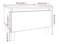 vidaxl Mesa de apoio 50x46x35 cm derivados de madeira brilhante^ Mesa De Apoio