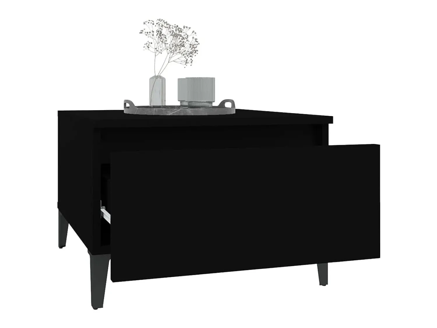 Mesa De Apoio|vidaxl Mesa de apoio 50x46x35 cm derivados de madeira Preto
