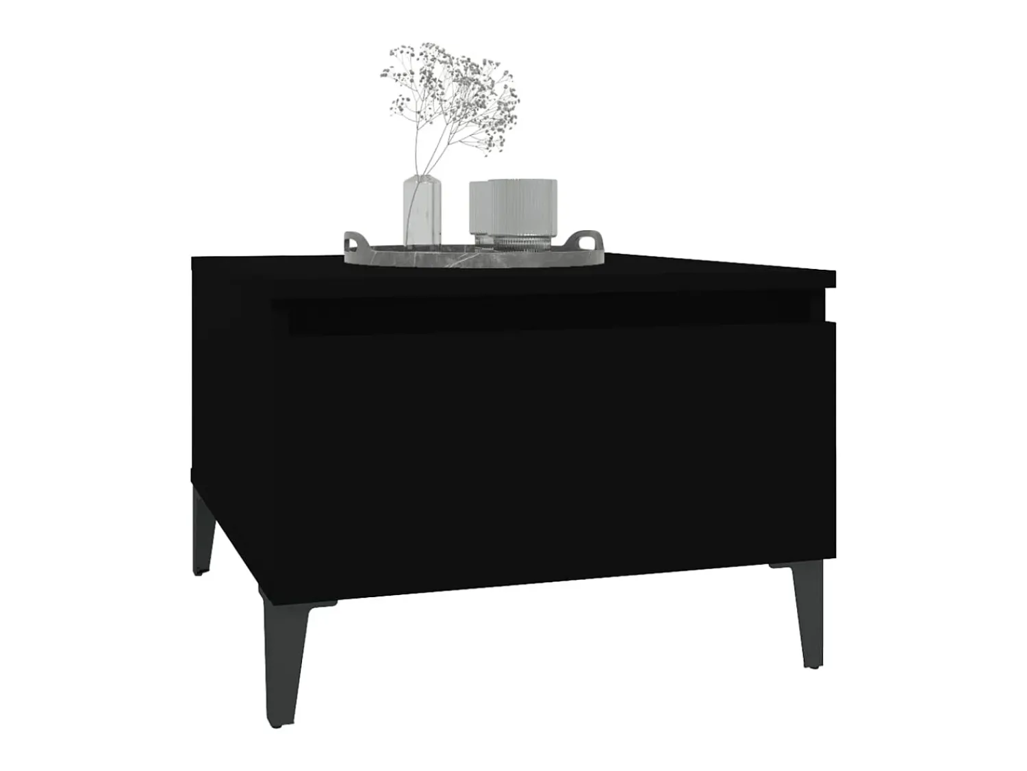 Mesa De Apoio|vidaxl Mesa de apoio 50x46x35 cm derivados de madeira Preto
