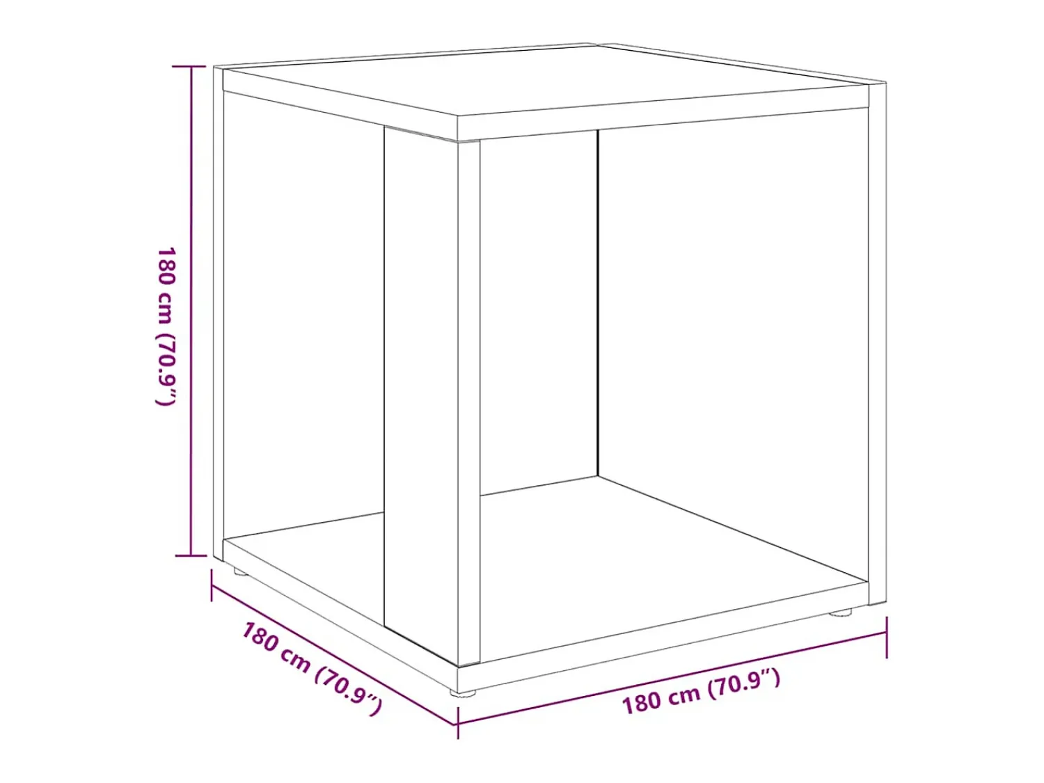 Mesa De Apoio*vidaxl Mesa de apoio 33x33x34,5 cm derivados de madeira Preto