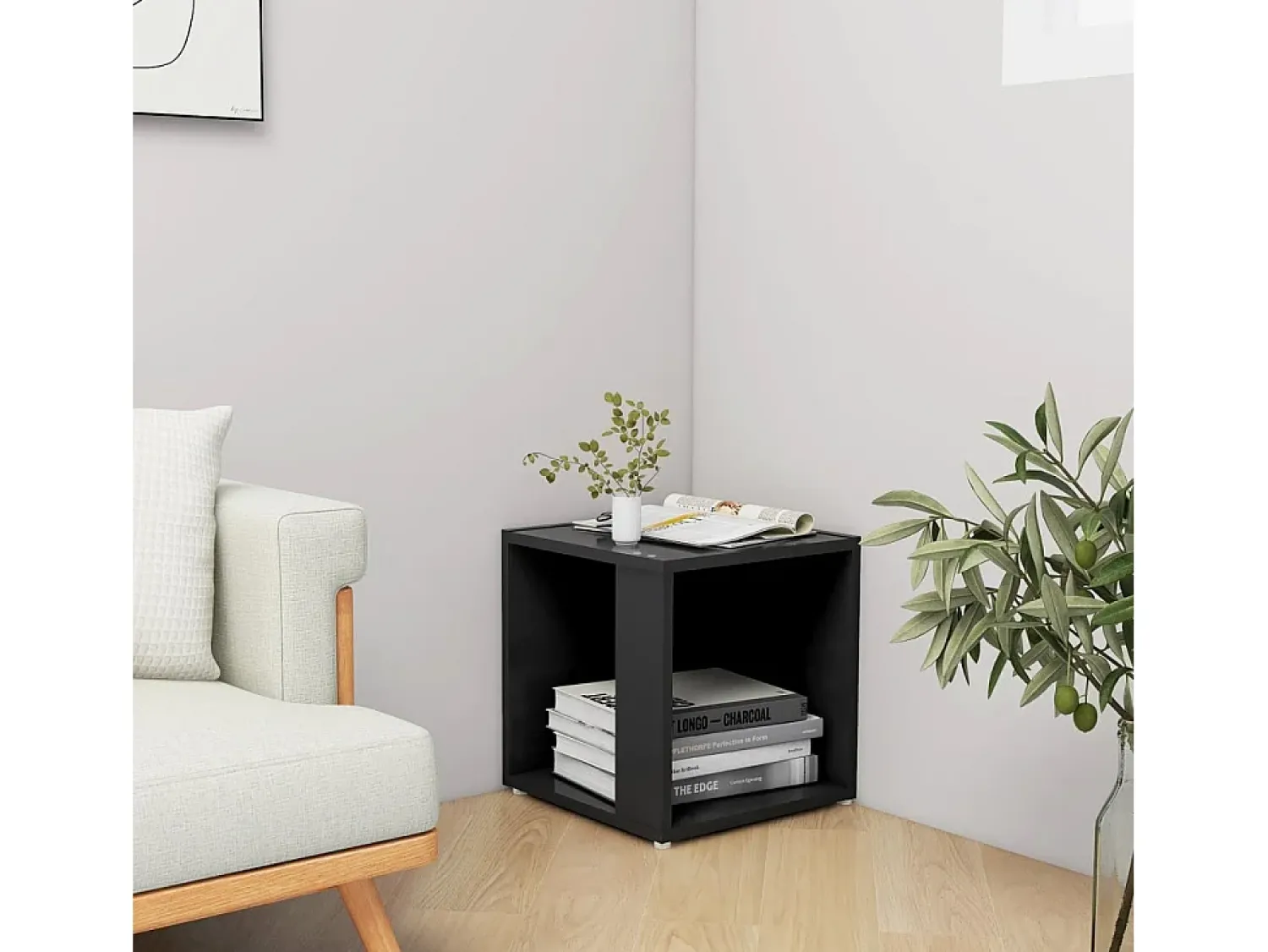 Outlet Mesa de apoio 33x33x34,5 cm derivados de madeira PT573901 Preto