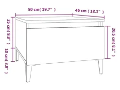 Mesa De Apoio|vidaxl Mesa de apoio 50x46x35 cm derivados madeira carvalho castanho Natural claro