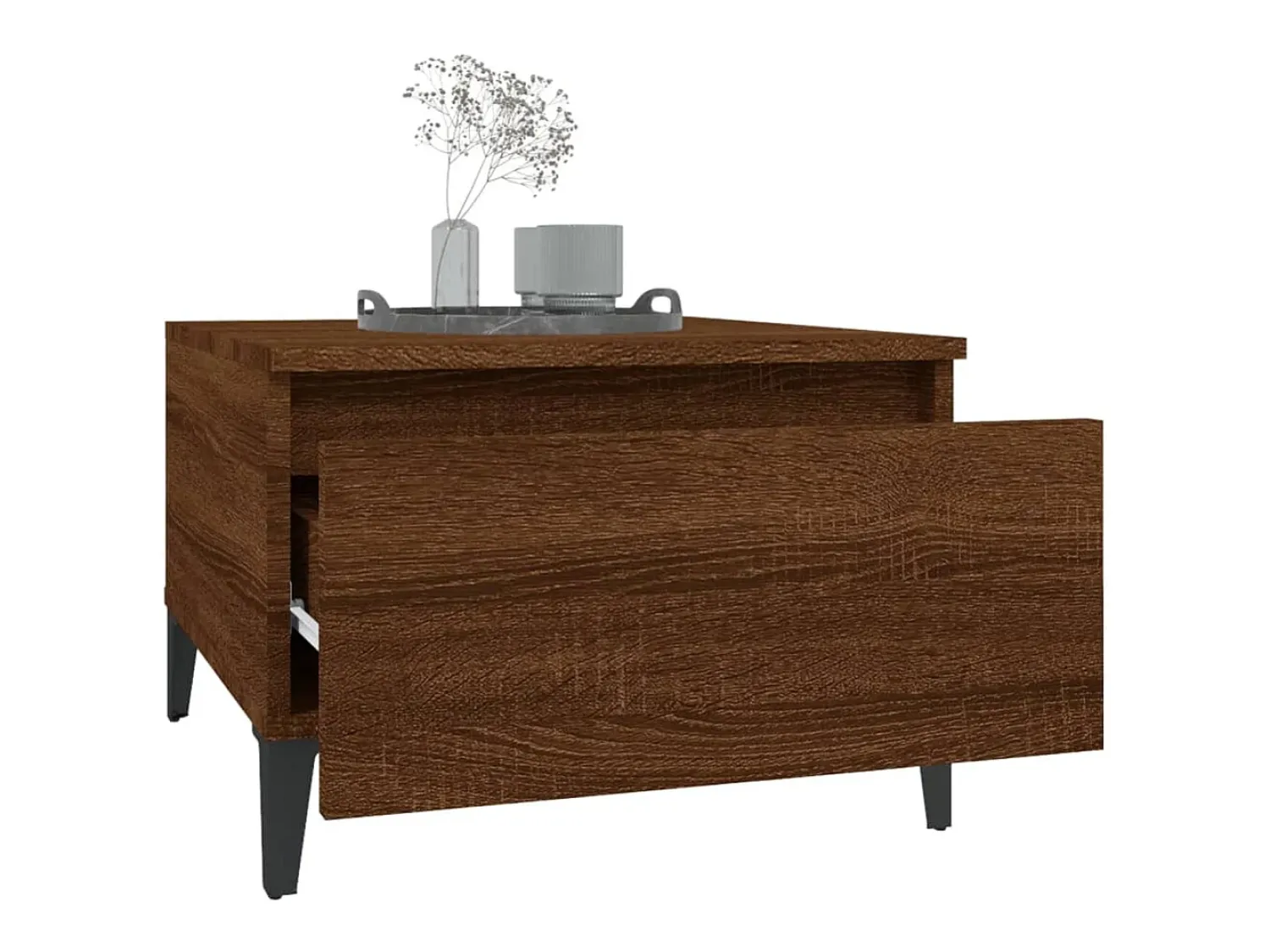 Mesa De Apoio|vidaxl Mesa de apoio 50x46x35 cm derivados madeira carvalho castanho Natural claro