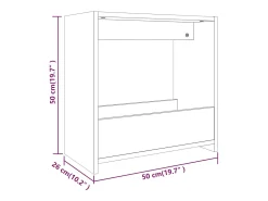 Mesa De Apoio*vidaxl Mesa de apoio 50x26x50 cm derivados madeira carvalho castanho Natural claro