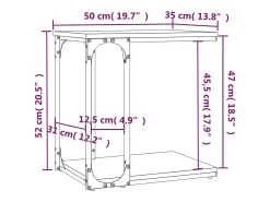 vidaxl Mesa de apoio 50x35x52 cm derivados de madeira sonoma^ Mesa De Apoio