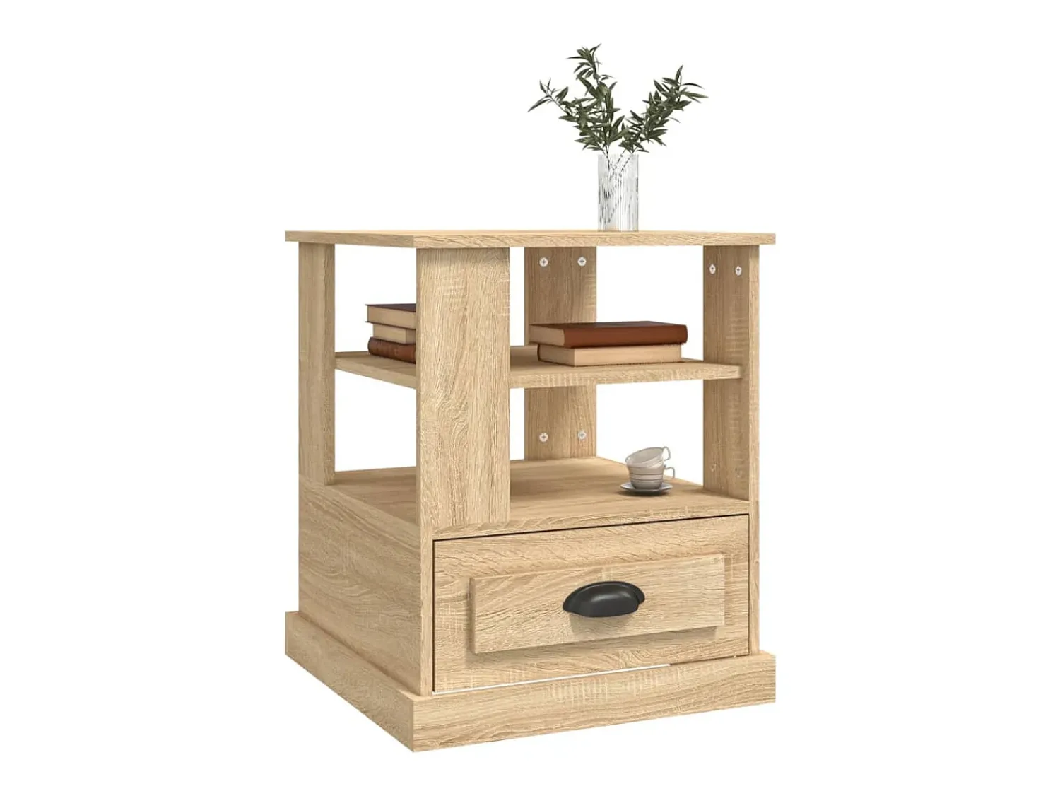 Mesa De Apoio|vidaxl Mesa de apoio 50x50x60 cm derivados de madeira carvalho sonoma Castanho