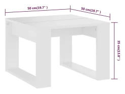 vidaxl Mesa de apoio 50x50x35 cm derivados de madeira^ Mesa De Apoio