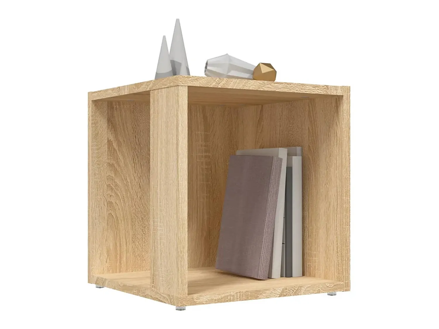Mesa De Apoio| Mesa de apoio 33x33x34,5 cm derivados madeira carvalho sonoma PT513660 Castanho