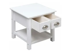 vidaxl Mesa de apoio 40x40x40 cm madeira de paulownia Branco