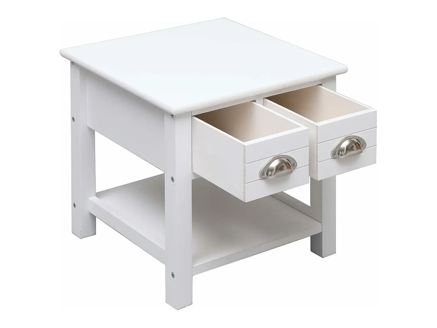 vidaxl Mesa de apoio 40x40x40 cm madeira de paulownia Branco