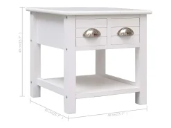 vidaxl Mesa de apoio 40x40x40 cm madeira de paulownia Branco