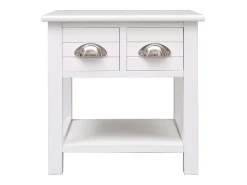 vidaxl Mesa de apoio 40x40x40 cm madeira de paulownia Branco