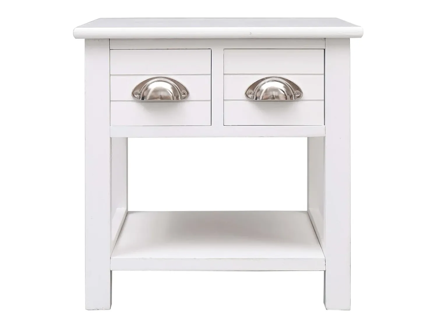 vidaxl Mesa de apoio 40x40x40 cm madeira de paulownia Branco