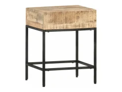 Mesa De Apoio|vidaxl Mesa de apoio 40x30x50 cm madeira de mangueira áspera maciça Natural claro
