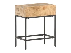 Mesa De Apoio|vidaxl Mesa de apoio 40x30x50 cm madeira de mangueira áspera maciça Natural claro
