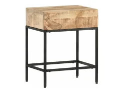 Mesa De Apoio|vidaxl Mesa de apoio 40x30x50 cm madeira de mangueira áspera maciça Natural claro