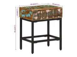 vidaxl Mesa de apoio 40x30x51 cm madeira recuperada maciça^ Mesa De Apoio