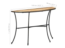 Clearance vidaxl Mesa de apoio 110x40x77 cm madeira de mangueira maciça Natural claro