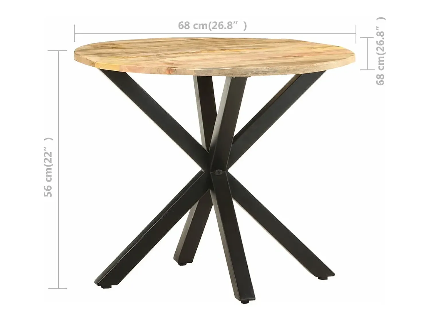 vidaxl Mesa de apoio 68x68x56 cm madeira de mangueira maciça^ Mesa De Apoio