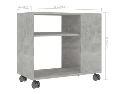 New vidaxl Mesa de apoio 70x35x55 cm madeira processada cinza cimento Cinzento