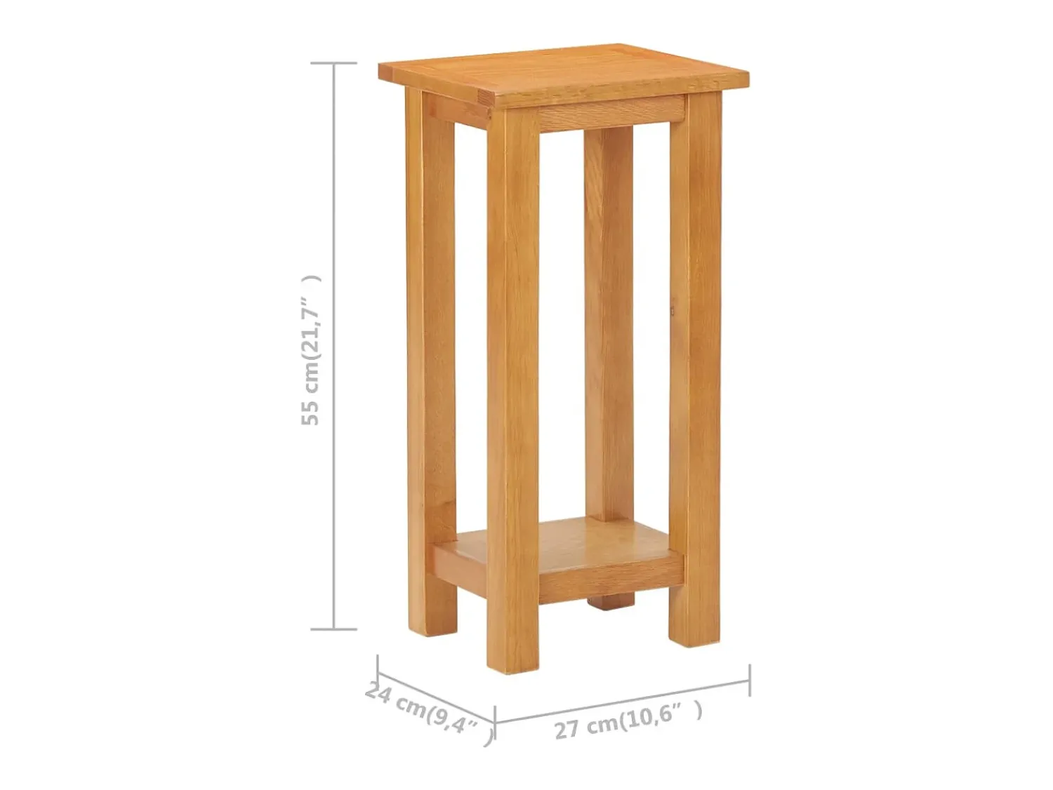 Mesa De Apoio|vidaxl Mesa de apoio 27x24x55 cm madeira de carvalho maciça Natural claro