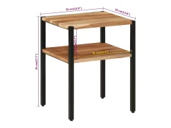 vidaxl Mesa de apoio 35x35x45 cm madeira de acácia maciça e ferro^ Mesa De Apoio