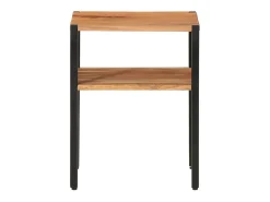 vidaxl Mesa de apoio 35x35x45 cm madeira de acácia maciça e ferro^ Mesa De Apoio