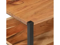 Mesa de apoio 35x35x45 cm madeira de acácia maciça e ferro PT980591^ Mesa De Apoio