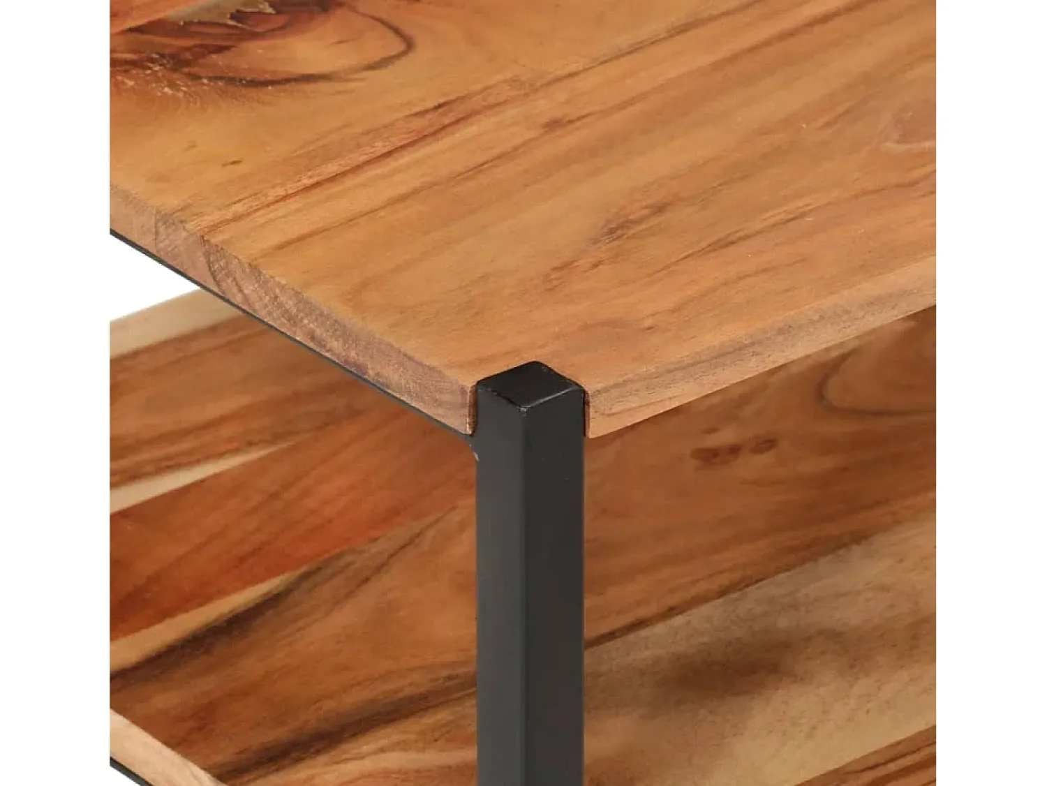 Mesa de apoio 35x35x45 cm madeira de acácia maciça e ferro PT980591^ Mesa De Apoio
