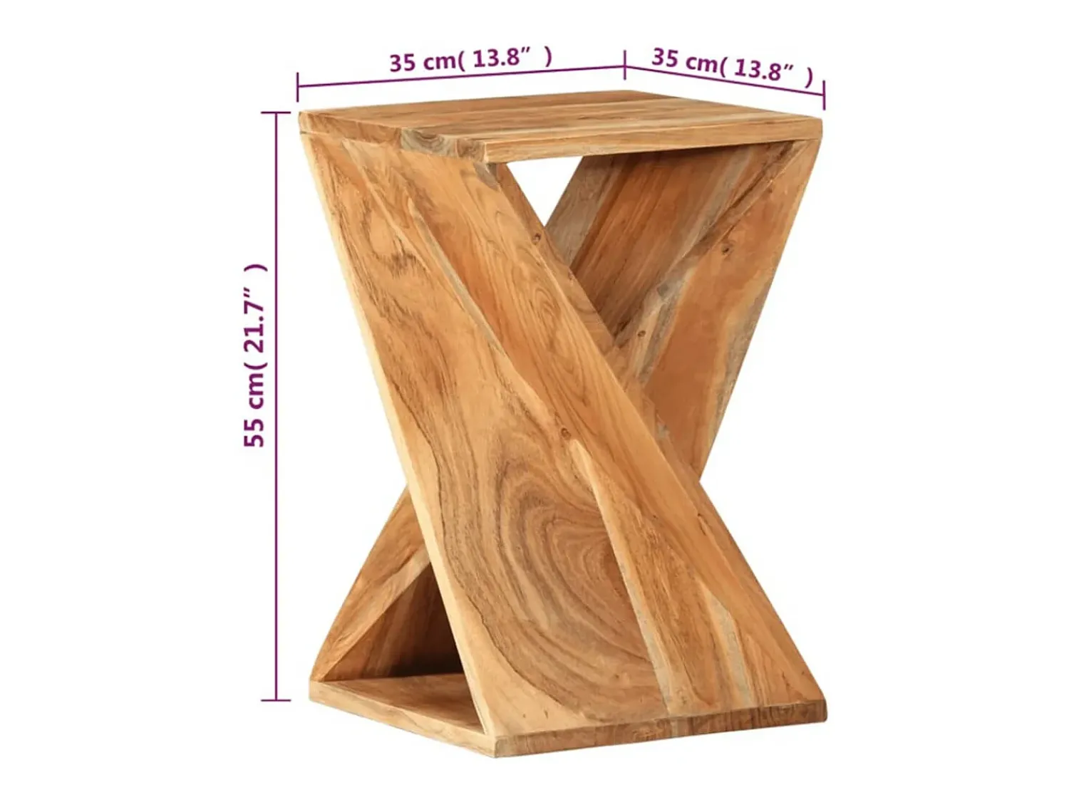 Mesa De Apoio*vidaxl Mesa de apoio 35x35x55 cm madeira de acácia maciça Natural claro