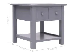 Mesa De Apoio|vidaxl Mesa de apoio 40x40x40 cm madeira de paulownia Cinzento