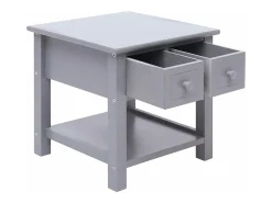Mesa De Apoio|vidaxl Mesa de apoio 40x40x40 cm madeira de paulownia Cinzento
