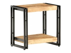 vidaxl Mesa de apoio 40x30x40 cm madeira de mangueira áspera Natural claro