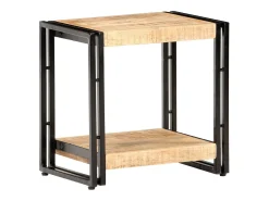 vidaxl Mesa de apoio 40x30x40 cm madeira de mangueira áspera Natural claro