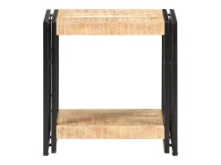 vidaxl Mesa de apoio 40x30x40 cm madeira de mangueira áspera Natural claro